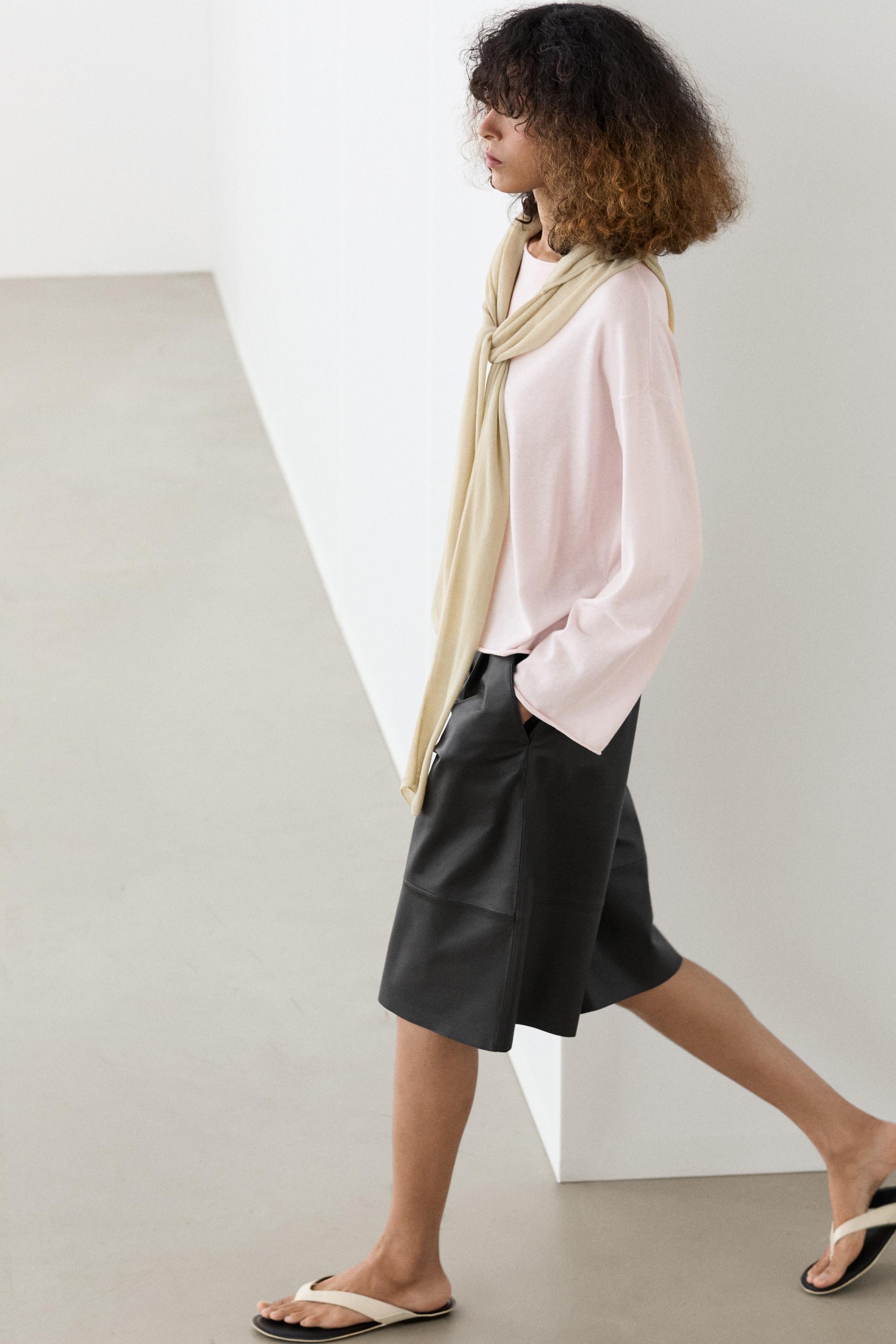 Pull-cape en maille de coton mélangé